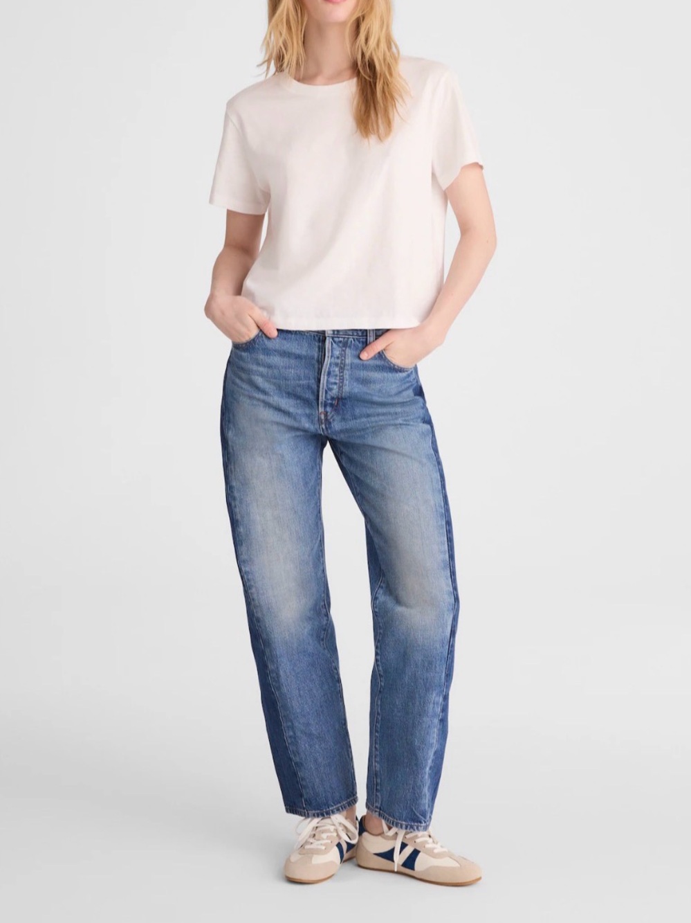 Madewell Pieced Barrel-Leg Jeans